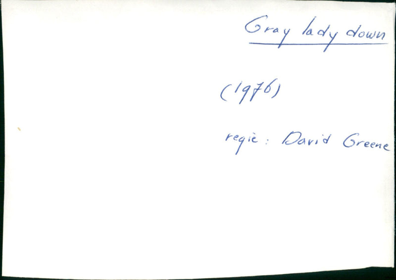 Gray Lady Down - Vintage Photograph