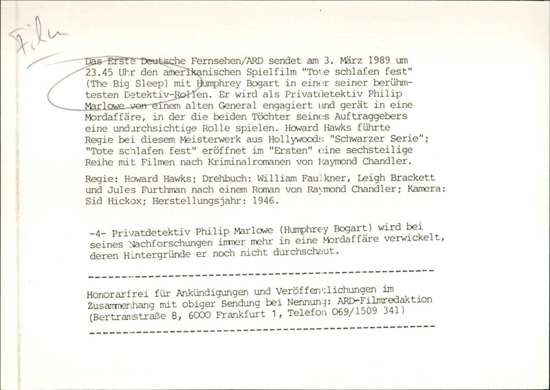 The Big Sleep - Vintage Photograph