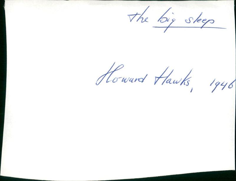 The Big Sleep - Vintage Photograph