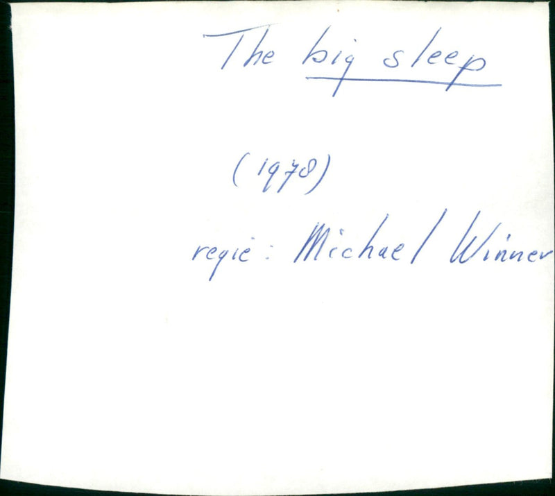 The Big Sleep - Vintage Photograph