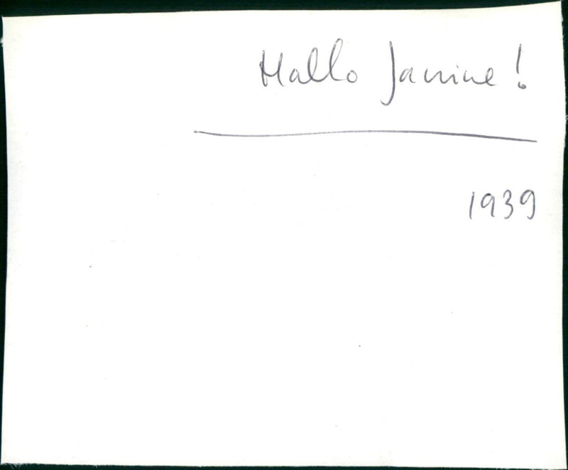 Hallo Janine - Vintage Photograph