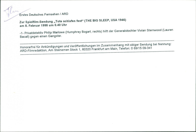 The Big Sleep - Vintage Photograph