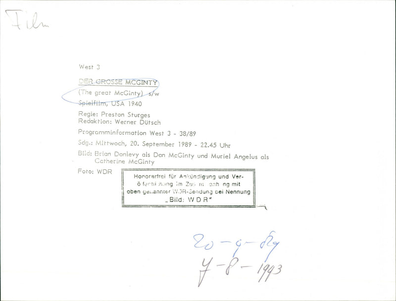 The Great McGinty - Vintage Photograph