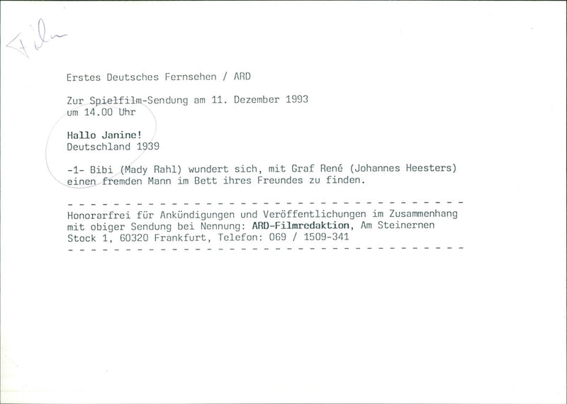 Hallo Janine - Vintage Photograph