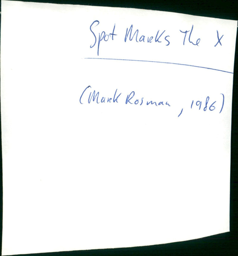 Spot Marks the X - Vintage Photograph