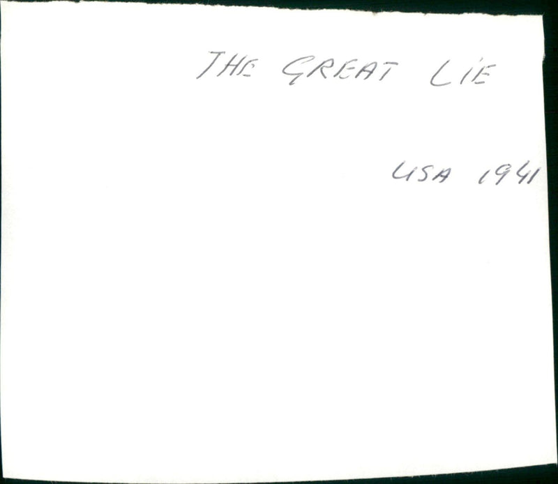 The Great Lie - Vintage Photograph