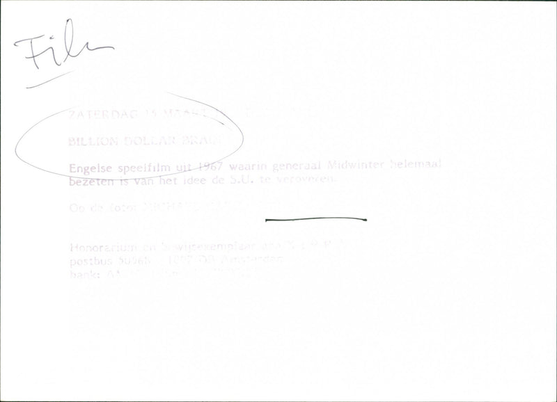 Billion Dollar Brain - Vintage Photograph