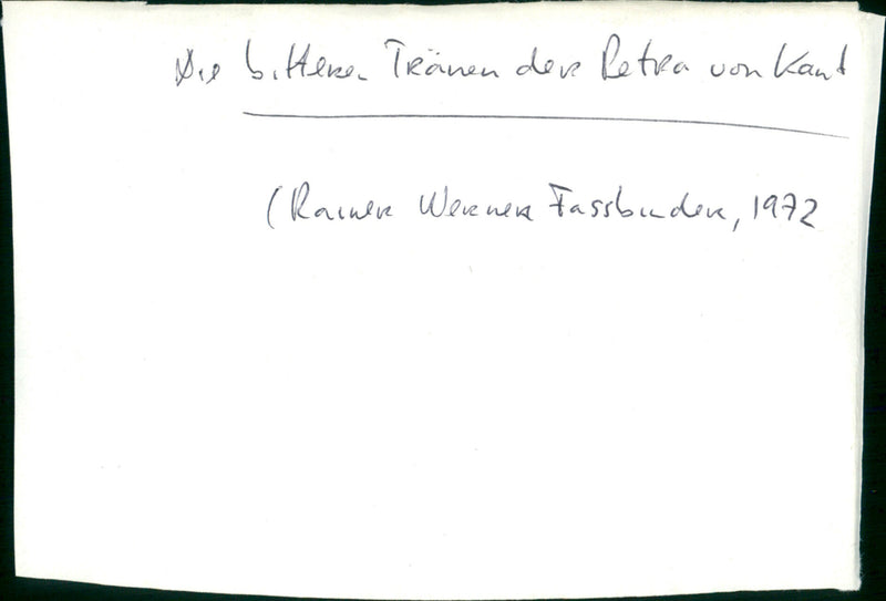 Die bitteren Tränen der Petra von Kant - Vintage Photograph