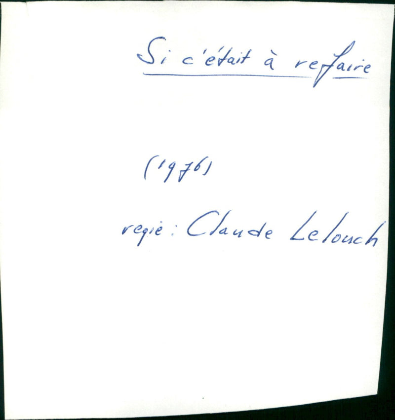 Si c'était à refaire - Vintage Photograph