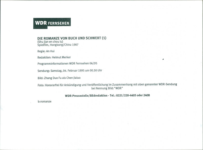 Shu jian en chou lu - Vintage Photograph