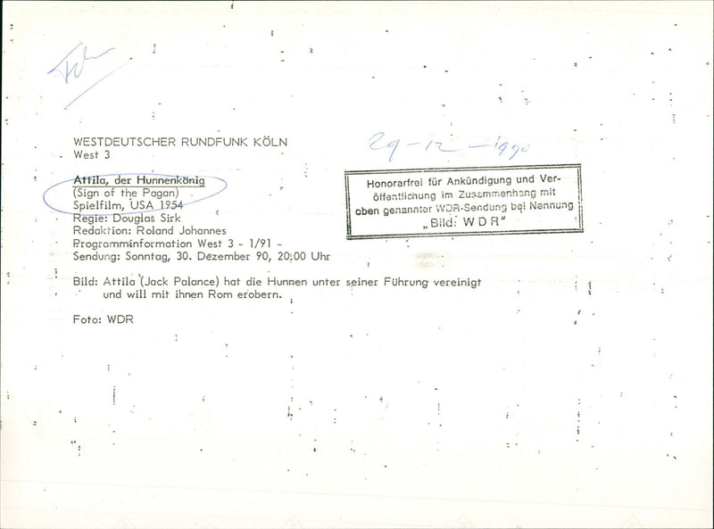 Jack Palance as Attila - Vintage Photograph