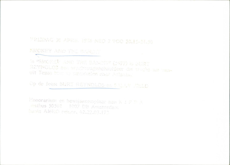 Smokey and the Bandit - Vintage Photograph