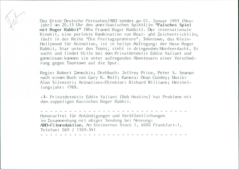 Who Framed Roger Rabbit - Vintage Photograph