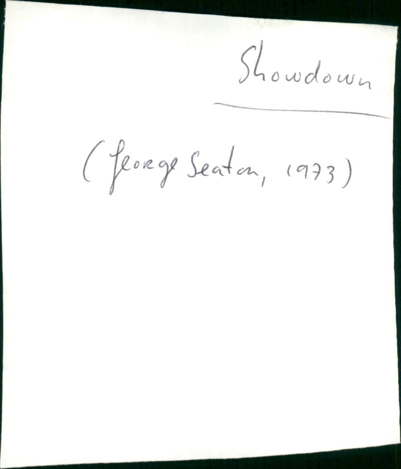 Showdown - Vintage Photograph