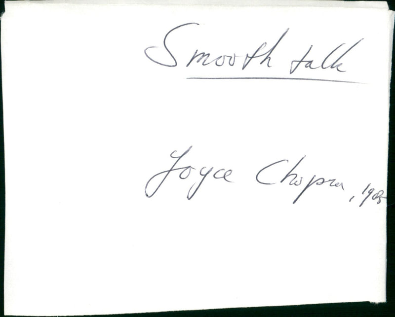 Smooth Talk - Vintage Photograph