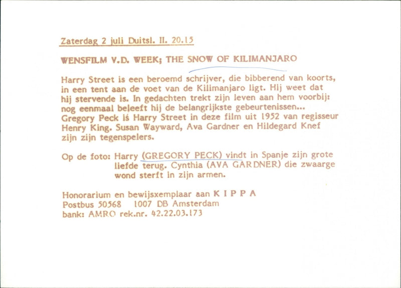 The Snows of Kilimanjaro - Vintage Photograph