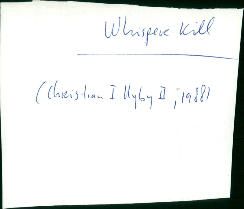 Whisper Kill - Vintage Photograph