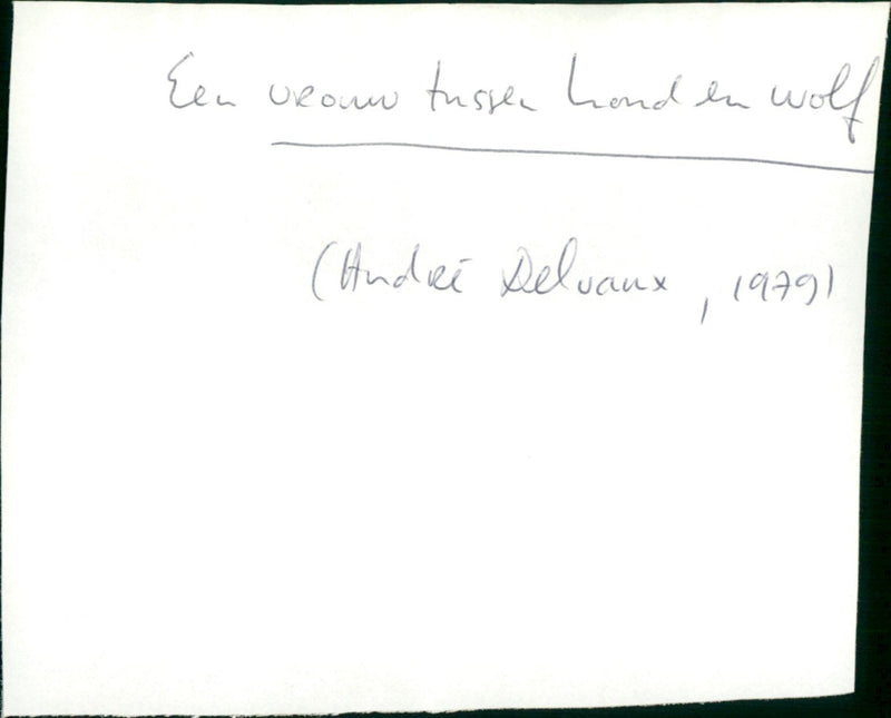 Een Vrouw Tussen Hond en Wolf - Vintage Photograph