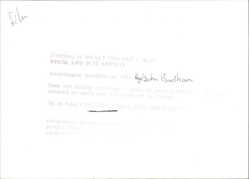 Whose Life Is It Anyway - Vintage Photograph