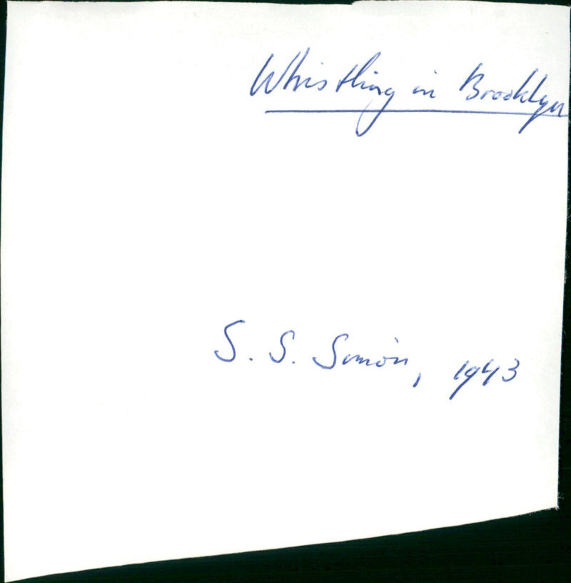 Whistling in Brooklyn - Vintage Photograph