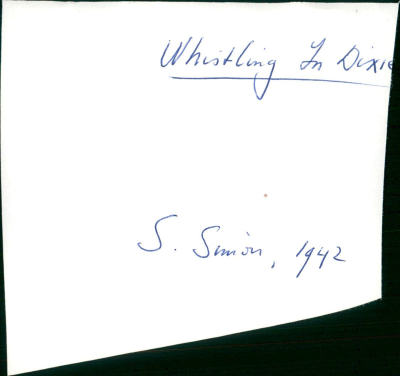 Whistling in Dixie - Vintage Photograph