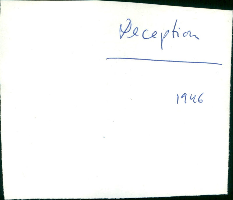 Deception - Vintage Photograph