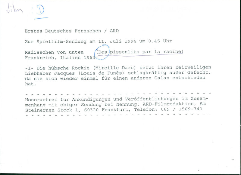 Mireille Darc and Louis de Funès - Vintage Photograph