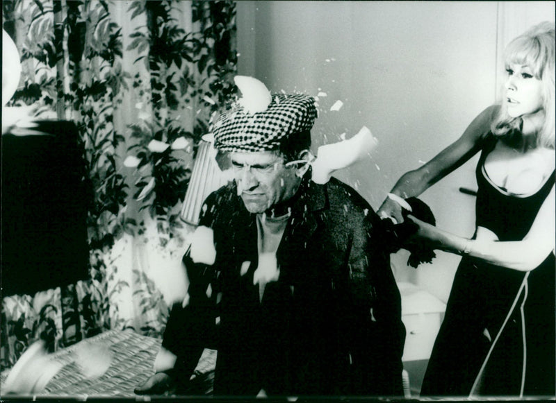 Mireille Darc and Louis de Funès - Vintage Photograph