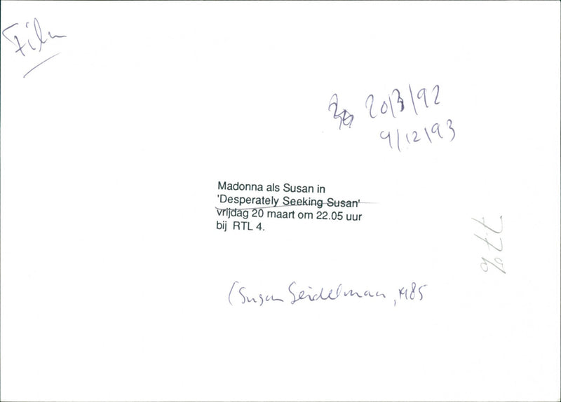 Desperately Seeking Susan - Vintage Photograph