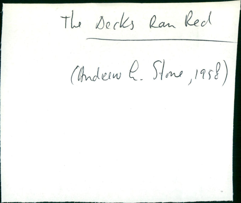 The Decks Ran Red - Vintage Photograph