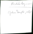 Absolute Beginners - Vintage Photograph