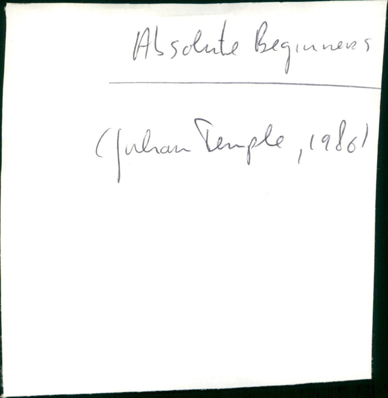 Absolute Beginners - Vintage Photograph