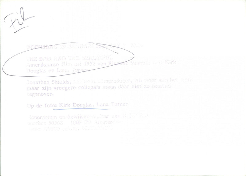 Kirk Douglas and Lana Turner - Vintage Photograph