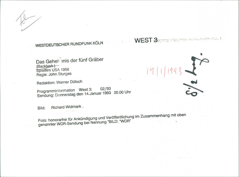 Richard Widmark - Vintage Photograph