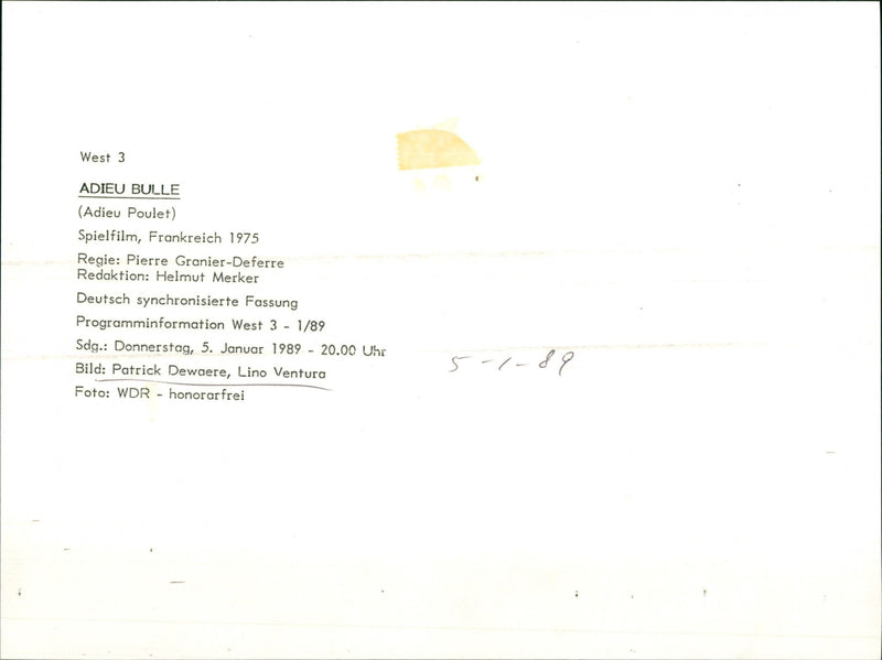 Patrick Dewaere and Lino Ventura - Vintage Photograph