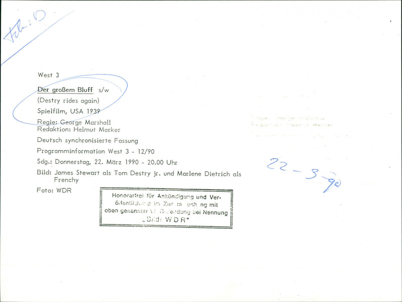 Destry Rides Again - Vintage Photograph