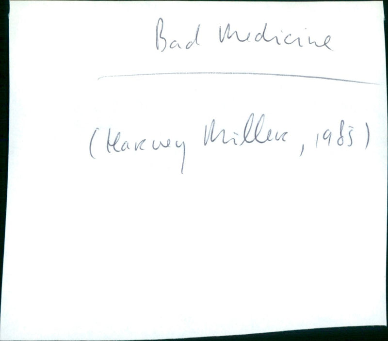 Bad Medicine 1985 - Vintage Photograph