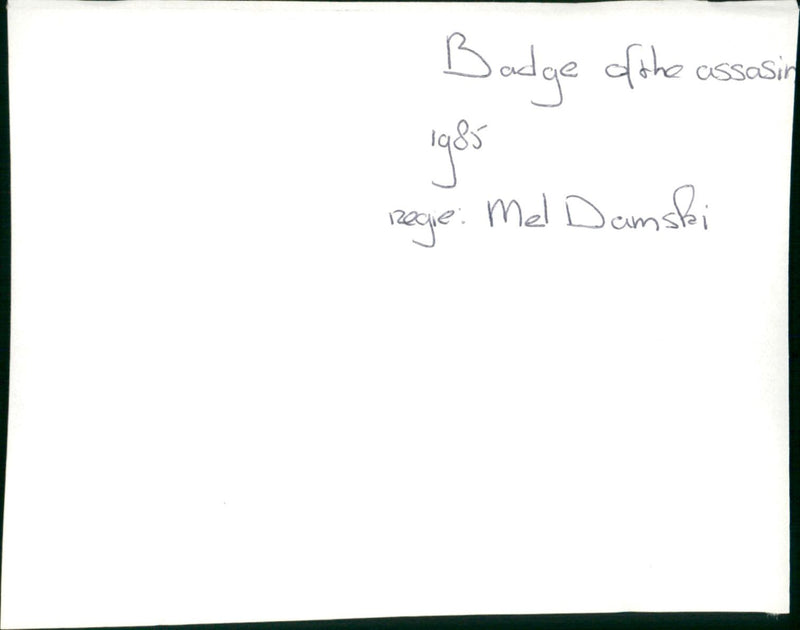 Badge of the Assassin 1985 - Vintage Photograph