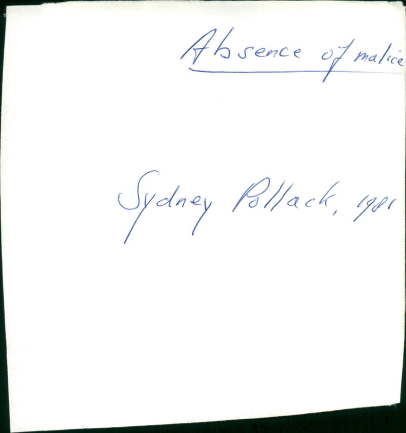 Absence of Malice - Vintage Photograph