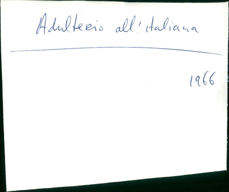 Adulterio all'italiana - Vintage Photograph