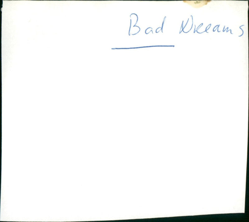 Bad Dreams - Vintage Photograph