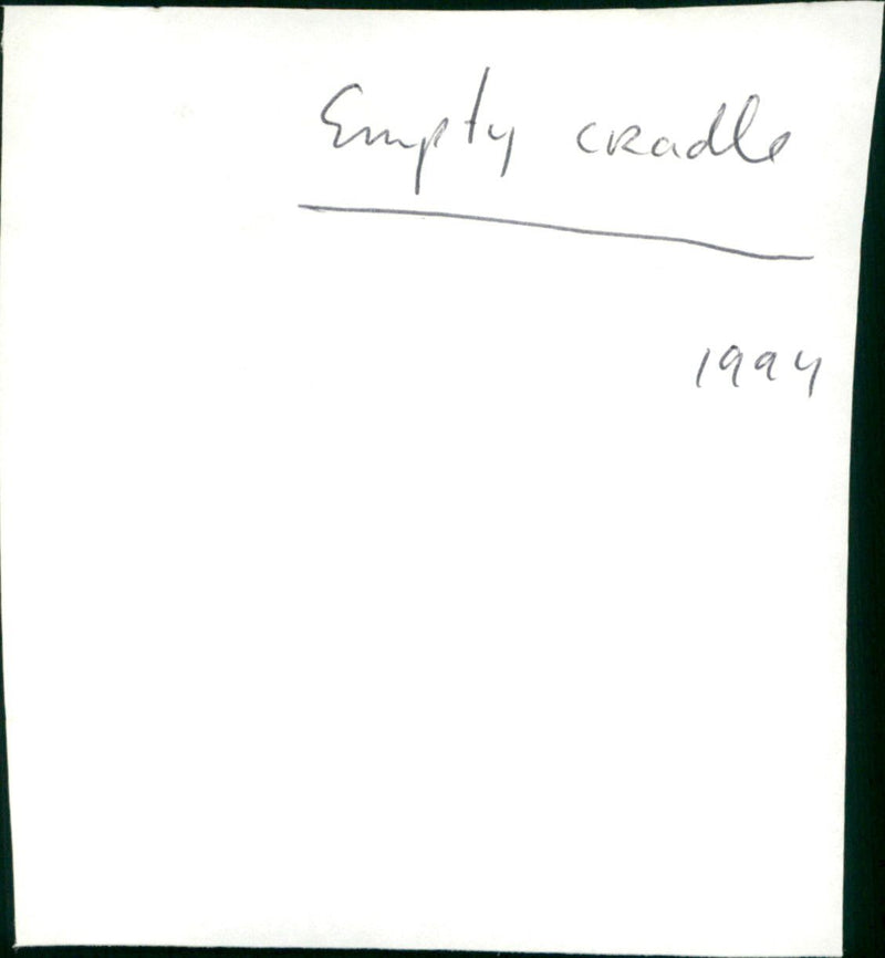 Empty Cradle 1994 - Vintage Photograph