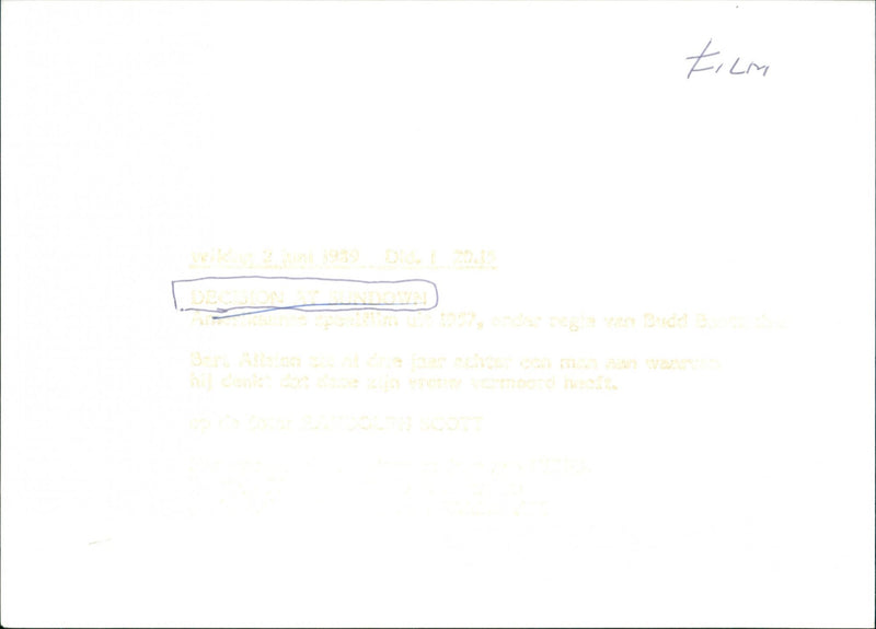 Decision at Sundown - Vintage Photograph