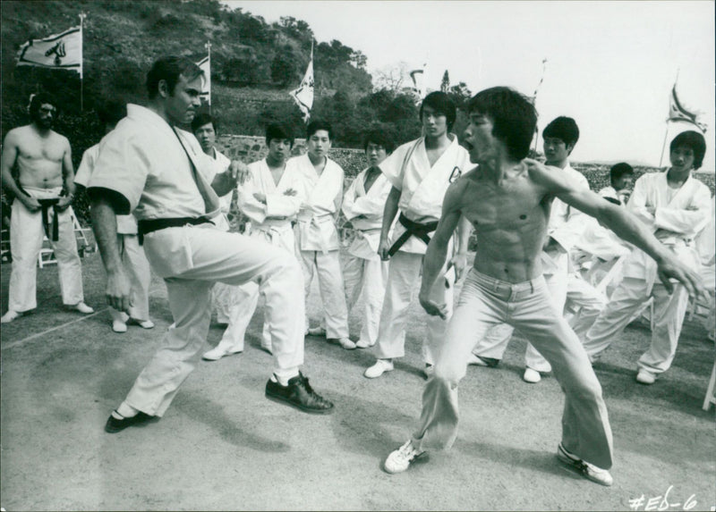 Bruce Lee and John Saxon - Vintage Photograph