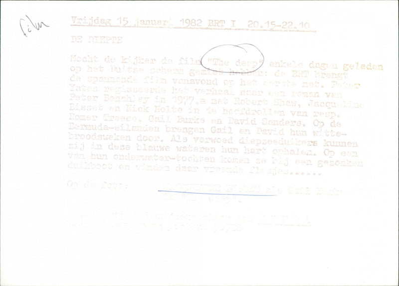 The Deep - Vintage Photograph