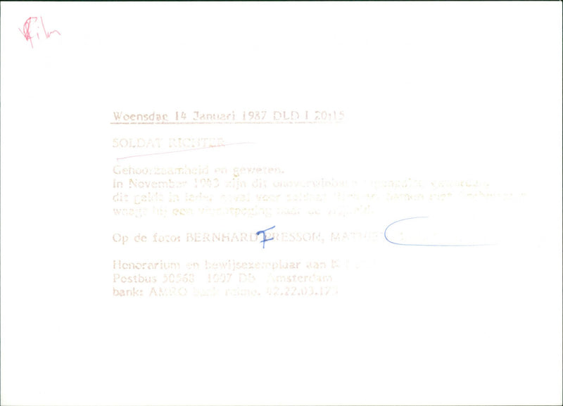 Bernard Fresson and Mathieu Carriere - Soldat Richter - Vintage Photograph