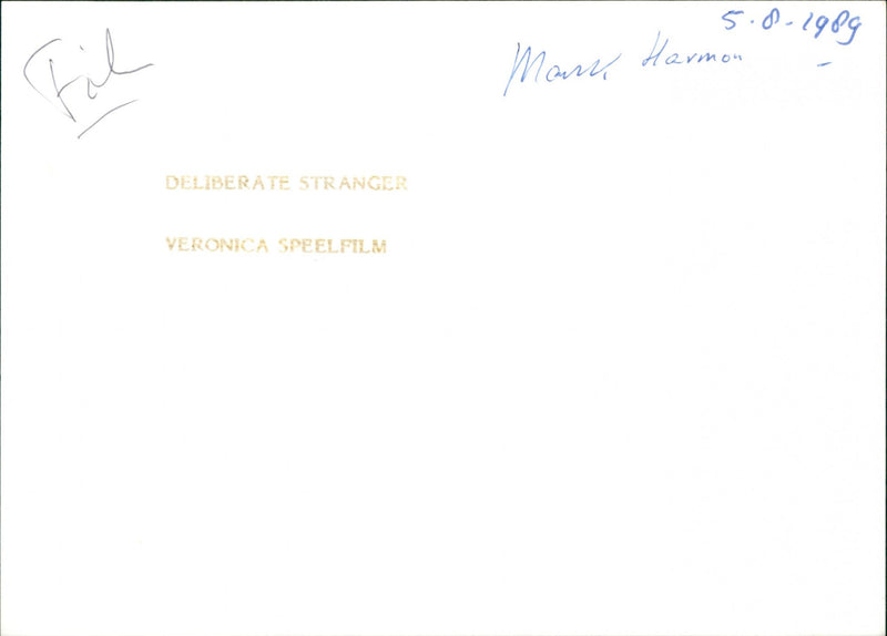 The Deliberate Stranger - Vintage Photograph