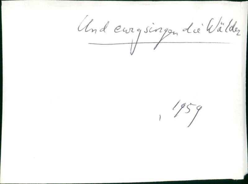 Und ewig singen die Walder - Vintage Photograph