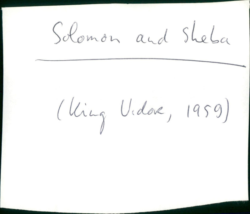 Solomon and Sheba - Vintage Photograph