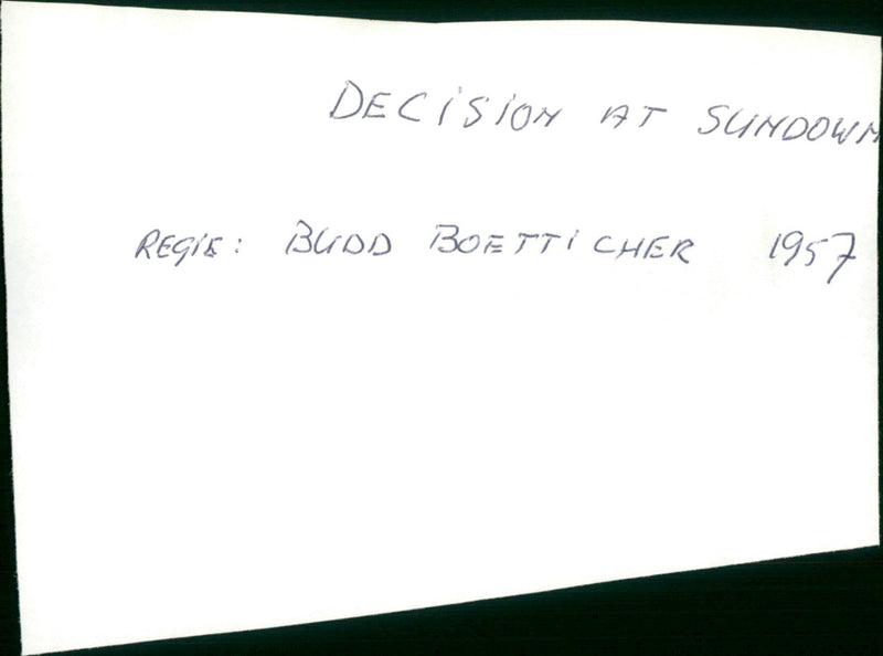 Decision at Sundown - Vintage Photograph